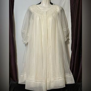 Vintage 1964 negligee gown with translucent cover, nylon under gown with cover